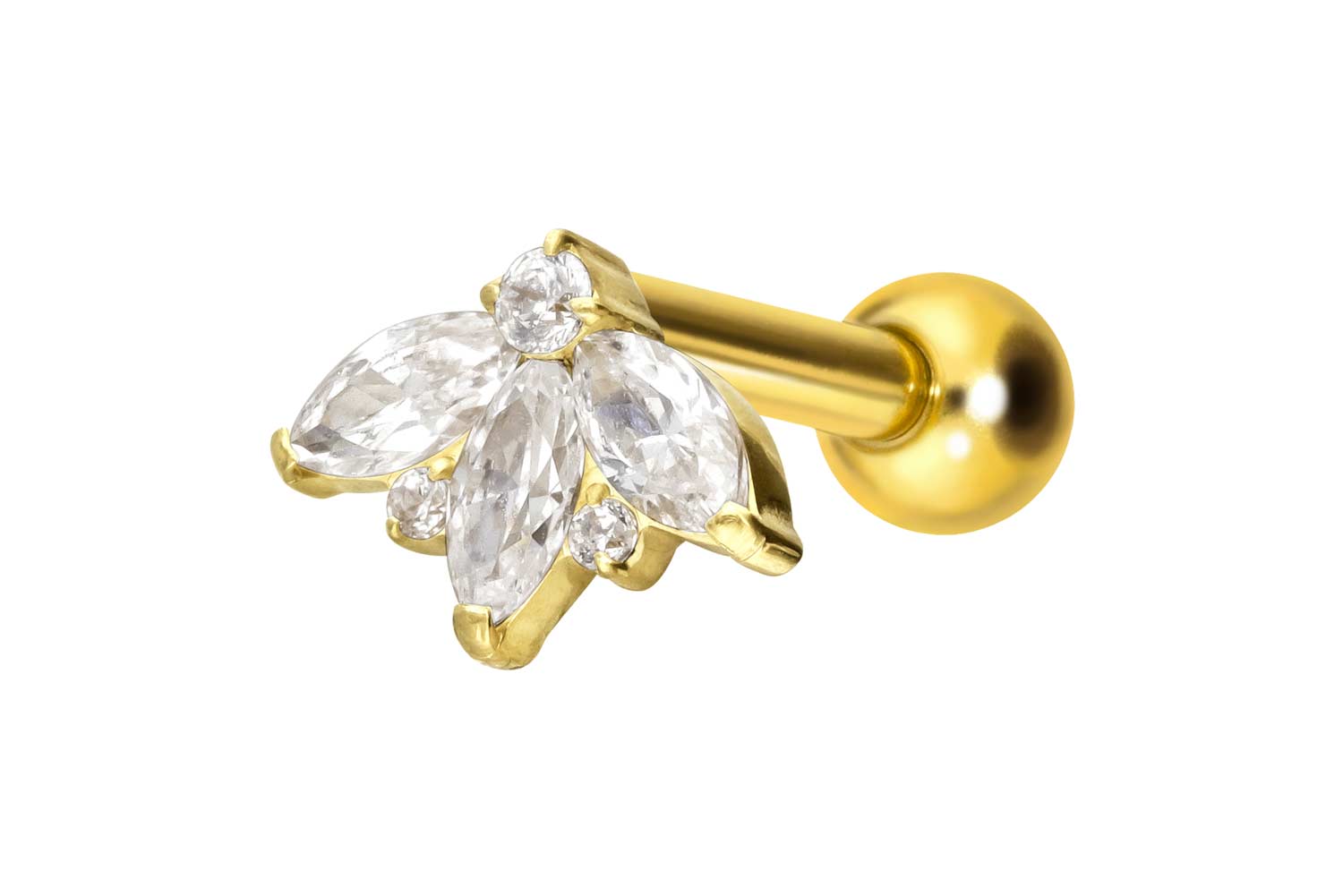 Titan Ohrpiercing mit Innengewinde LOTUSBLÜTE